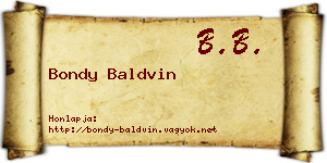 Bondy Baldvin névjegykártya